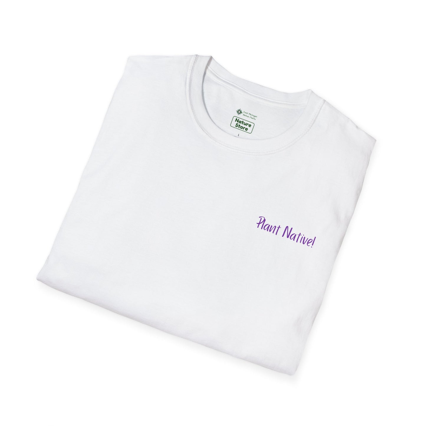 Unisex Softstyle T-Shirt I Love Native Plants, Asters (Back)
