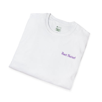 Unisex Softstyle T-Shirt I Love Native Plants, Asters (Back)