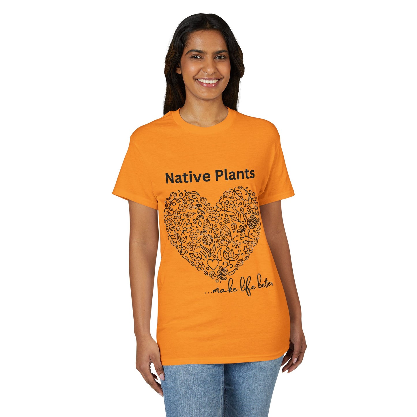 Dry Blend Moisture Wicking Tee Native Plants Make Life Better w/EMNP Logo on back