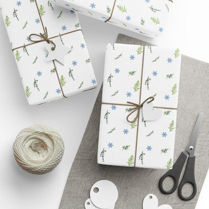 Wrapping Paper, Juniper Berry - White