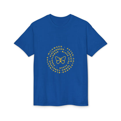 Dry Blend Moisture Wicking Tee Native Plants & Butterfly w/EMNP Logo