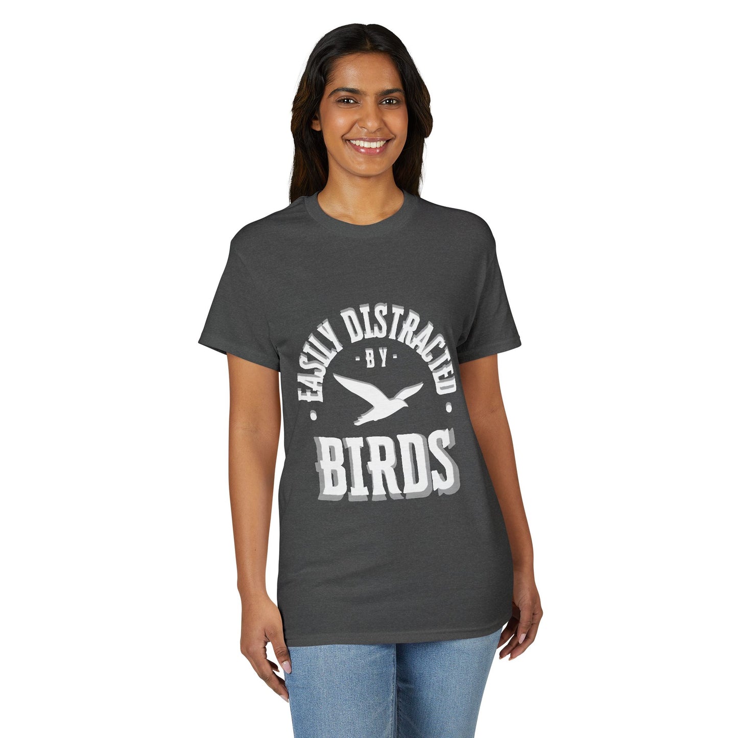 Dry Blend Moisture Wicking Tee "Distracted By Birds" plus EMNP Logo