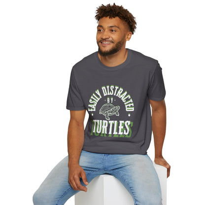 Unisex Softstyle T-Shirt, Distracted by Turtles