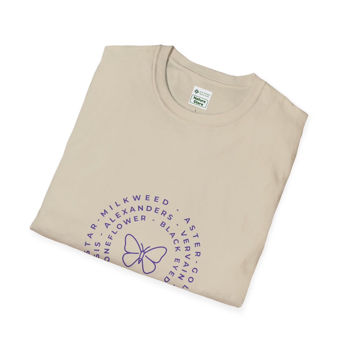 T-Shirt Unisex Softstyle, Native Plants & Butterflies w/EMNP logo
