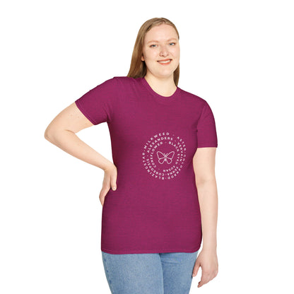 T-Shirt Unisex Softstyle, Native Plants & Butterflies w/EMNP logo