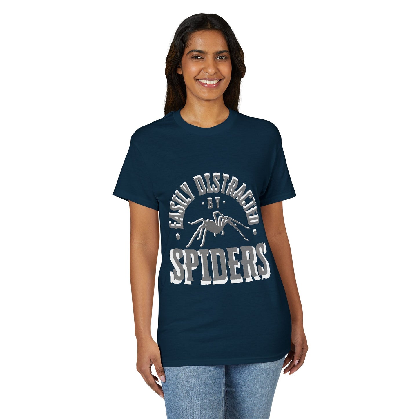 Dry Blend Moisture Wicking Tee "Distracted By Spiders" plus EMNP Logo