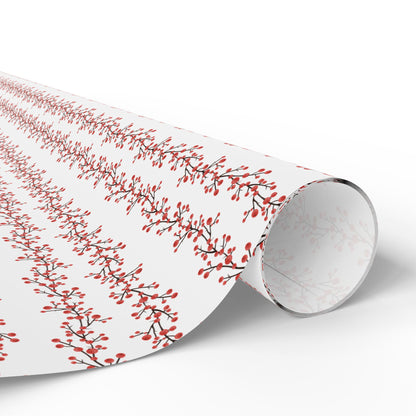 Wrapping Paper, Winterberry - White