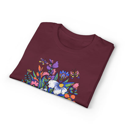 Dry Blend Moisture Wicking Tee Summer Garden w/EMNP Logo on back