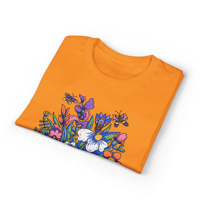 Dry Blend Moisture Wicking Tee Summer Garden w/EMNP Logo on back