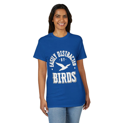 Dry Blend Moisture Wicking Tee "Distracted By Birds" plus EMNP Logo