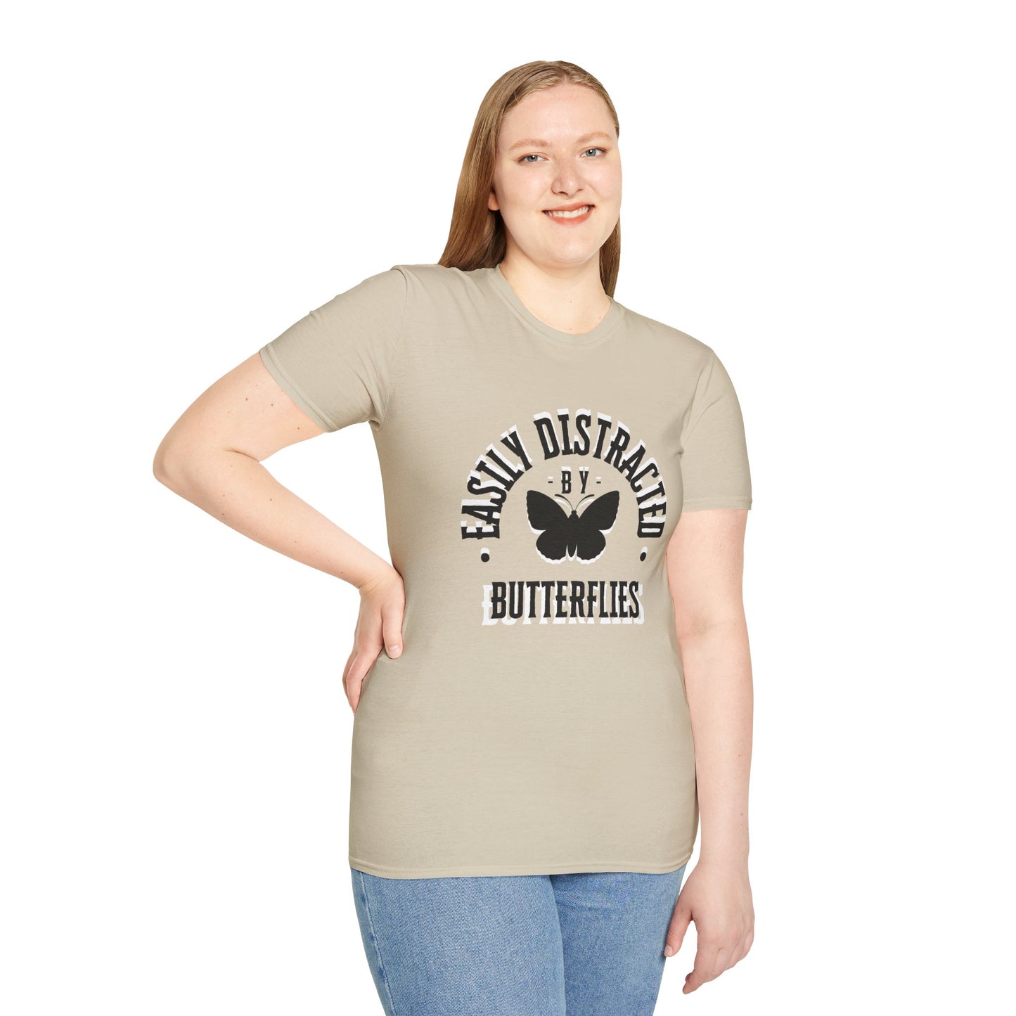 Easily Distracted By Butterflies Soft-Style T-Shirt