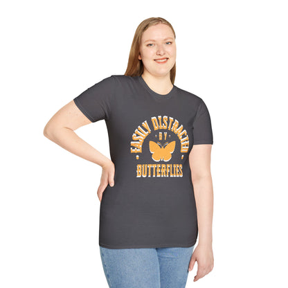 Easily Distracted By Butterflies Soft-Style T-Shirt