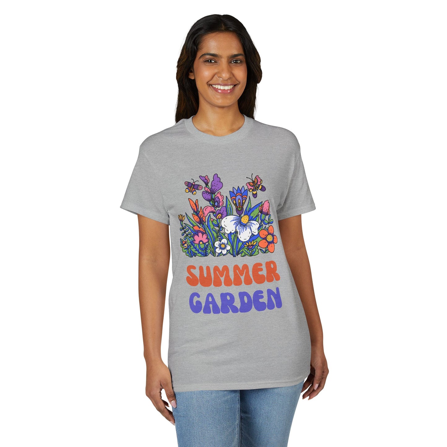 Dry Blend Moisture Wicking Tee Summer Garden w/EMNP Logo on back