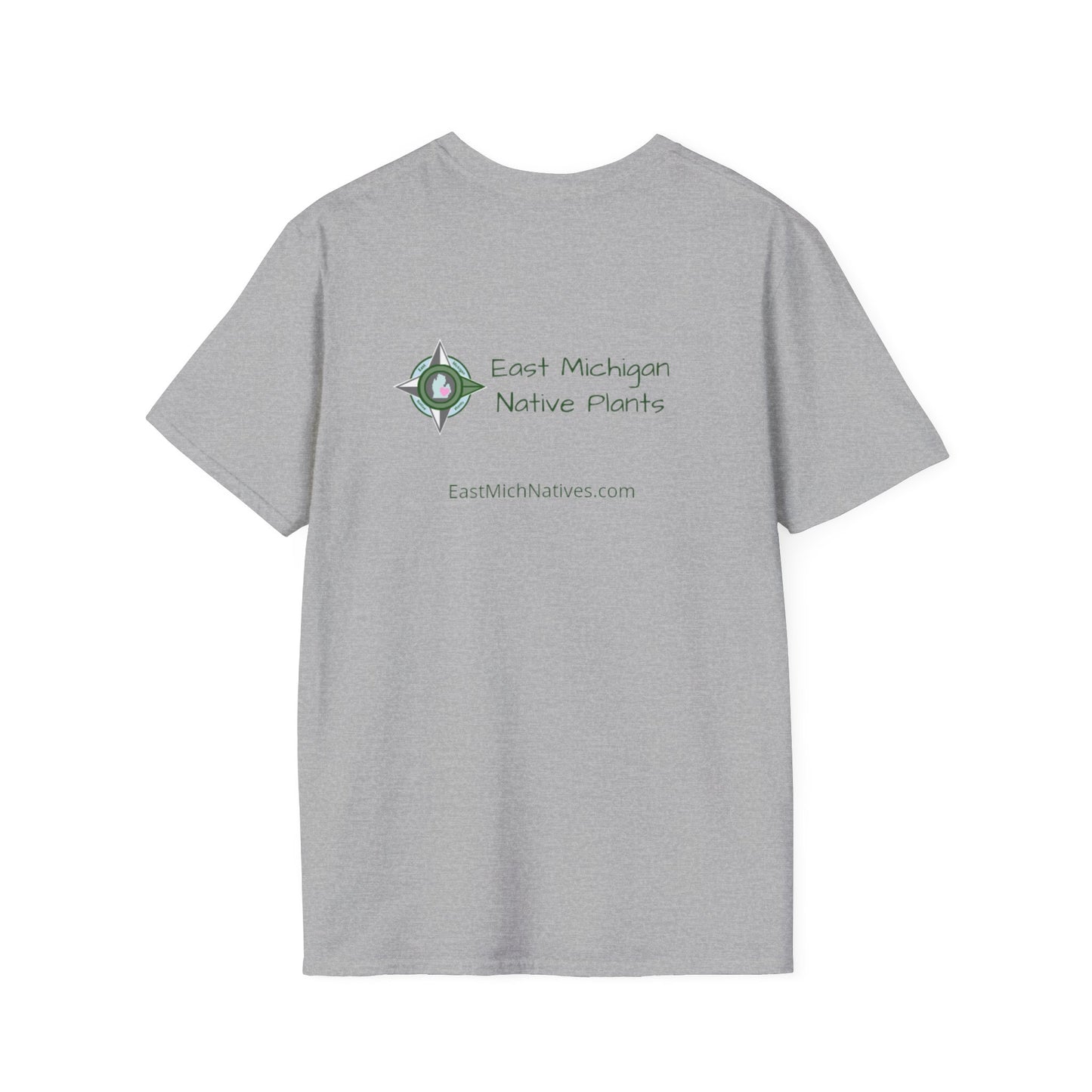 T-Shirt Unisex Softstyle, Native Plants & Butterflies w/EMNP logo