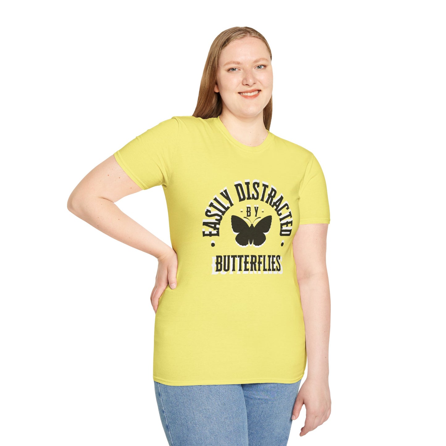 Easily Distracted By Butterflies Soft-Style T-Shirt