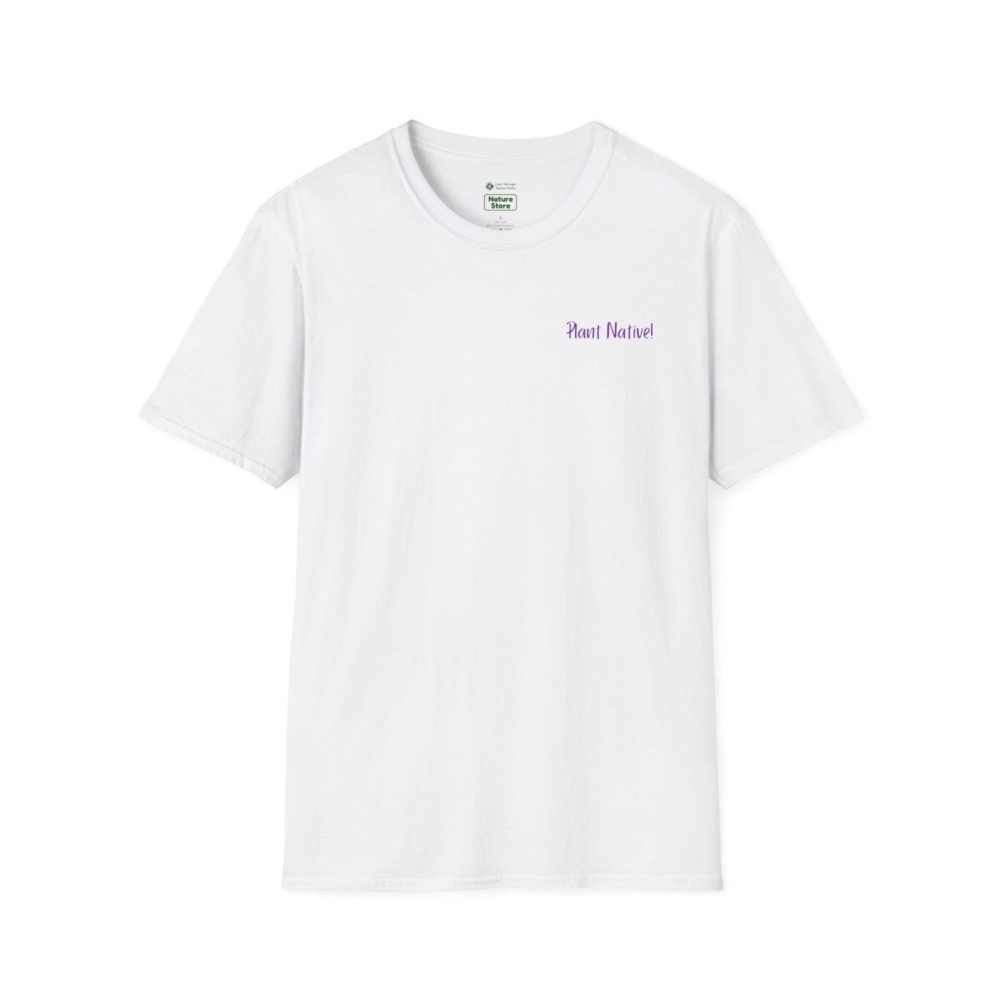 Unisex Softstyle T-Shirt I Love Native Plants, Asters (Back)