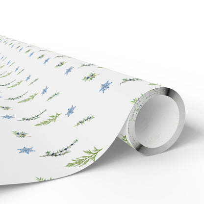 Wrapping Paper, Juniper Berry - White