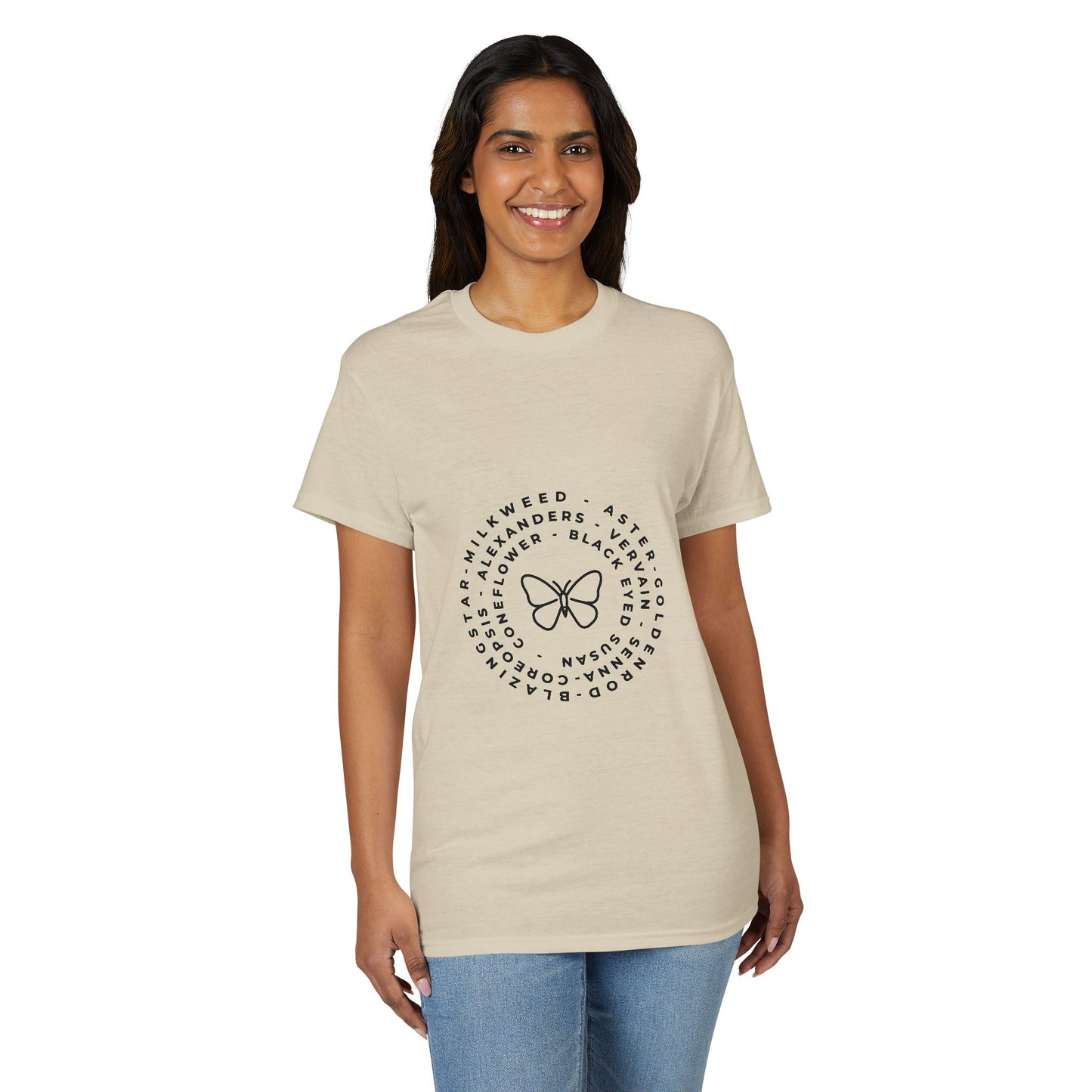 Dry Blend Moisture Wicking Tee Native Plants & Butterfly w/EMNP Logo