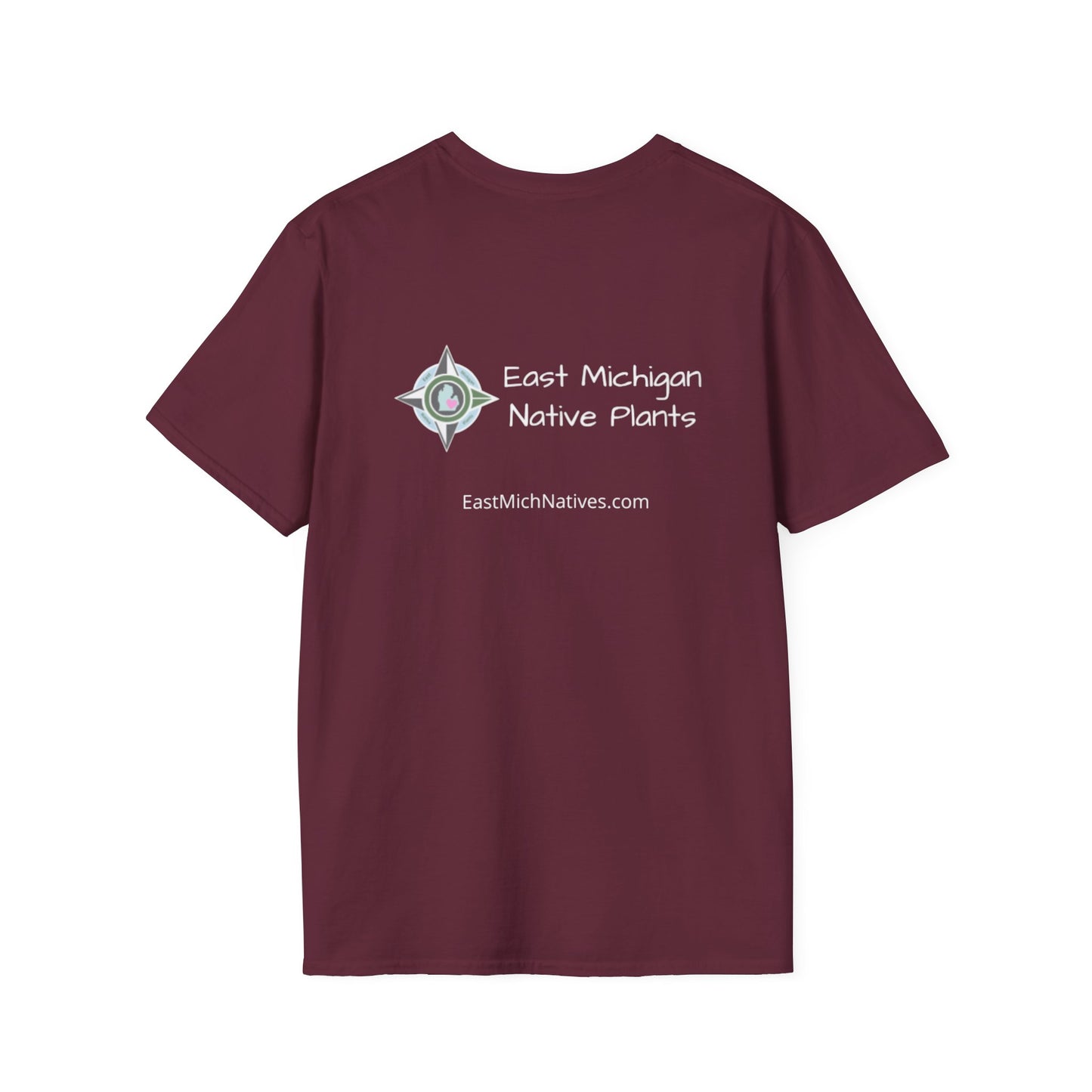 T-Shirt Unisex Softstyle, Native Plants & Butterflies w/EMNP logo