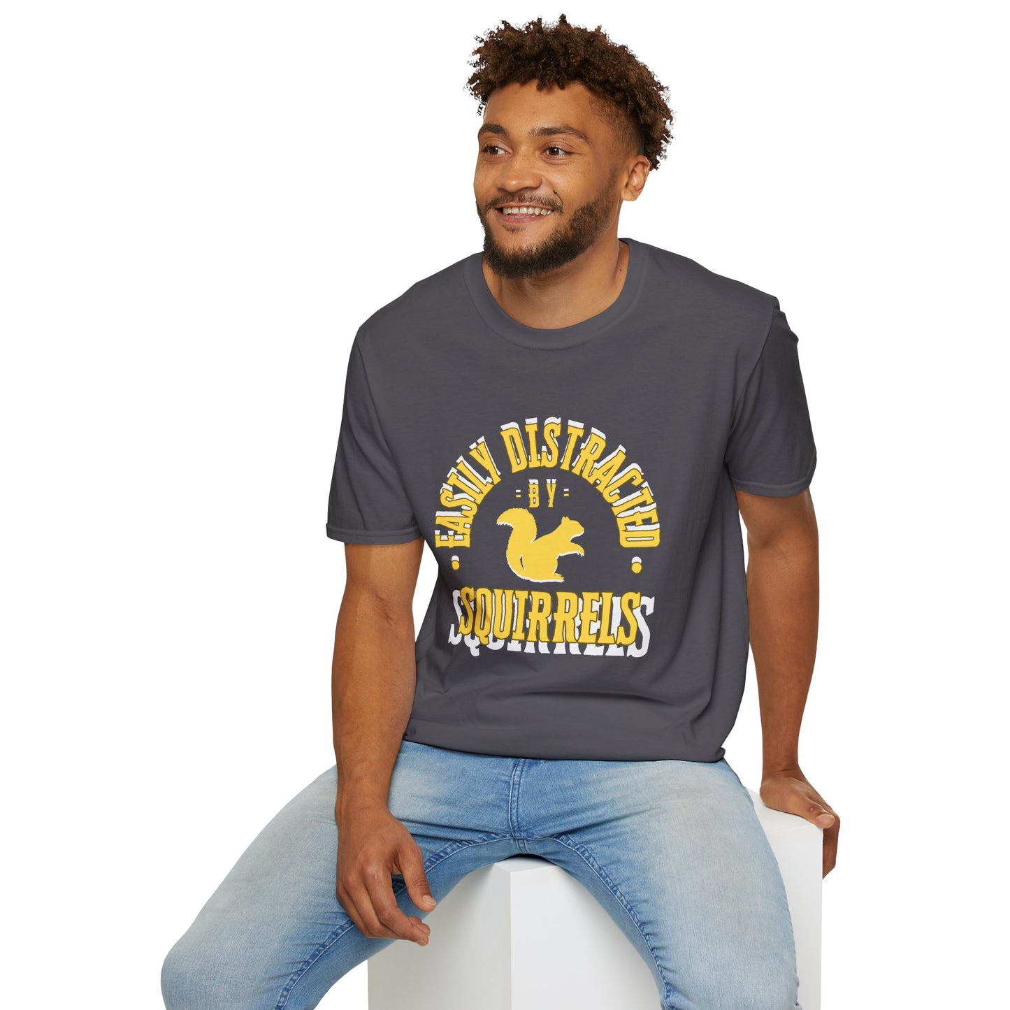 Unisex Softstyle T-Shirt, Distracted by Squirrels