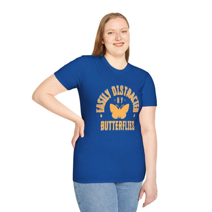 Easily Distracted By Butterflies Soft-Style T-Shirt
