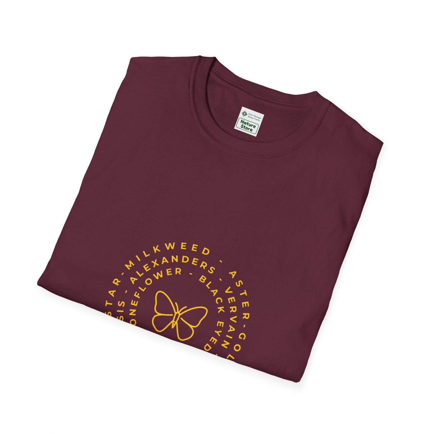 T-Shirt Unisex Softstyle, Native Plants & Butterflies w/EMNP logo