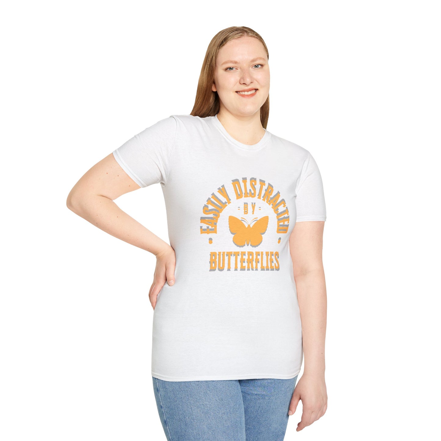 Easily Distracted By Butterflies Soft-Style T-Shirt
