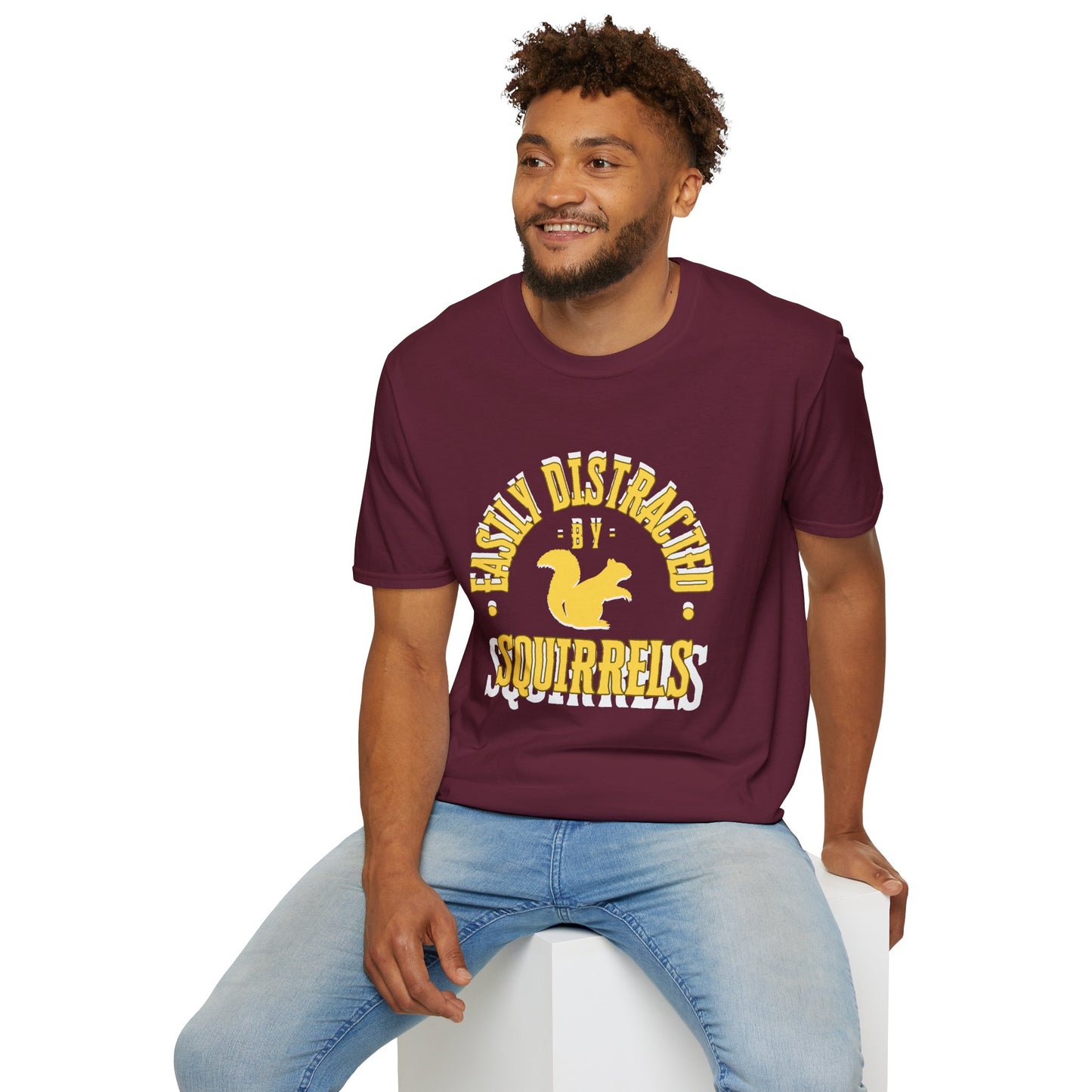Unisex Softstyle T-Shirt, Distracted by Squirrels