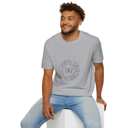 T-Shirt Unisex Softstyle, Native Plants & Butterflies w/EMNP logo