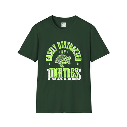 Unisex Softstyle T-Shirt, Distracted by Turtles
