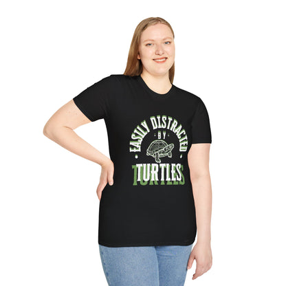 Unisex Softstyle T-Shirt, Distracted by Turtles