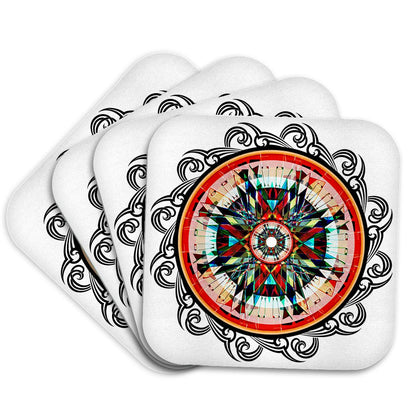 3dRose Perkins Designs Potpourri - Totally Totem Earth tone colors are used in this Native American graphic design - Coasters (cst_19252)