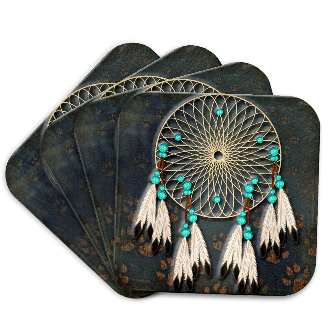 3dRose Spiritual Awakenings Native American - Designer One of A Kind Native American Art - Coasters (cst_108095)