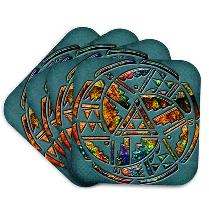 3dRose Spiritual Awakenings Native American - Designer One of A Kind Native American Art - Coasters (CST_108090)