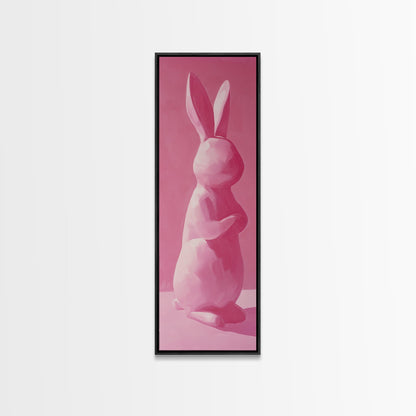 Abstract Painting Print of a Bunny Rabbit, Pink Wall Art, Preppy Wall Art, Gift For Her, Girl's Room Wall Art, Rabbit Painting, Girl Art