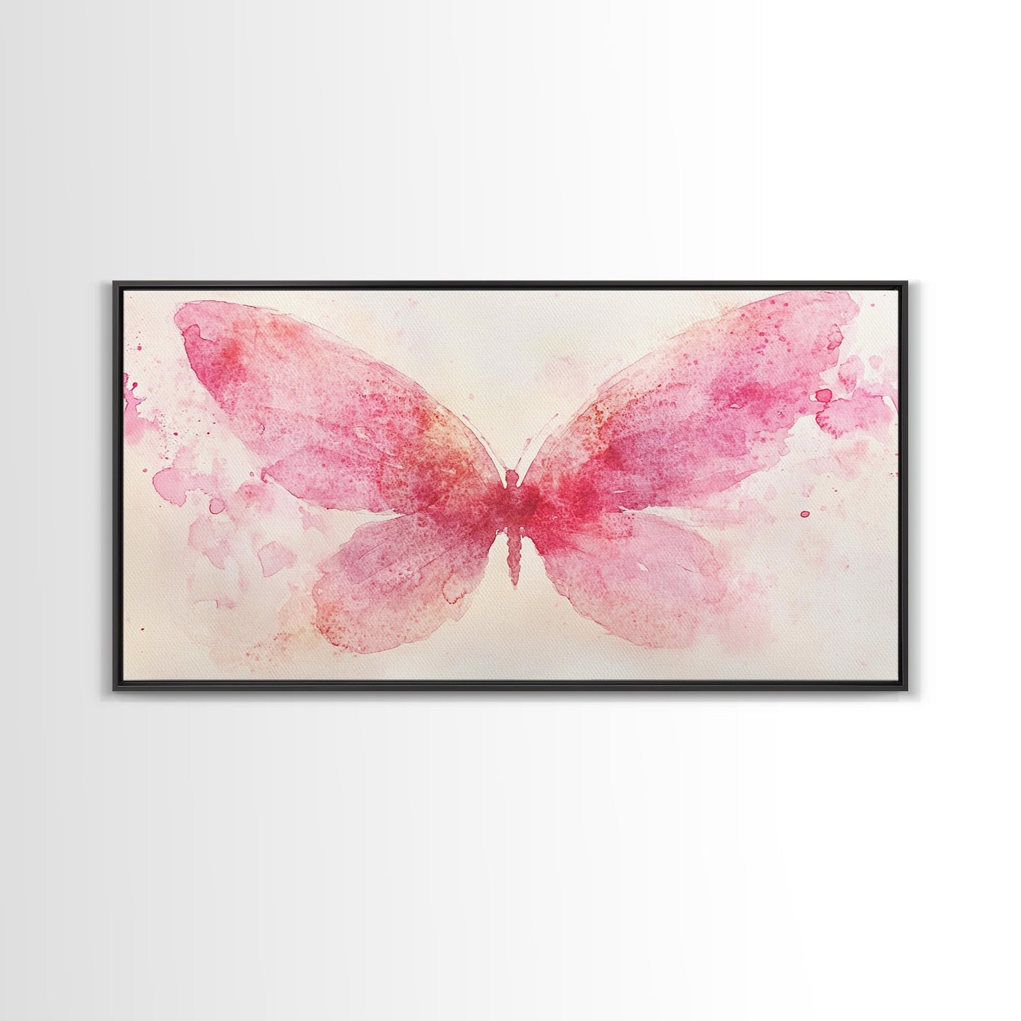 Pink Butterfly Canvas Print Whimsical Art Light Pink Wall Art Angel Art Prints Above Bed Wall Art Bedroom Decor Gift Idea