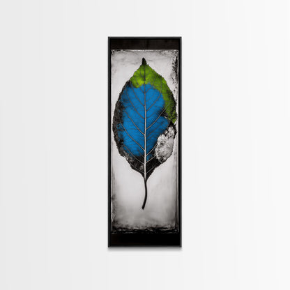 Vibrant Leaf, Nature Inspired Art, Modern Botanical, Colorful Foliage, Textured Wall Art, Minimalist Design, Canvas Print