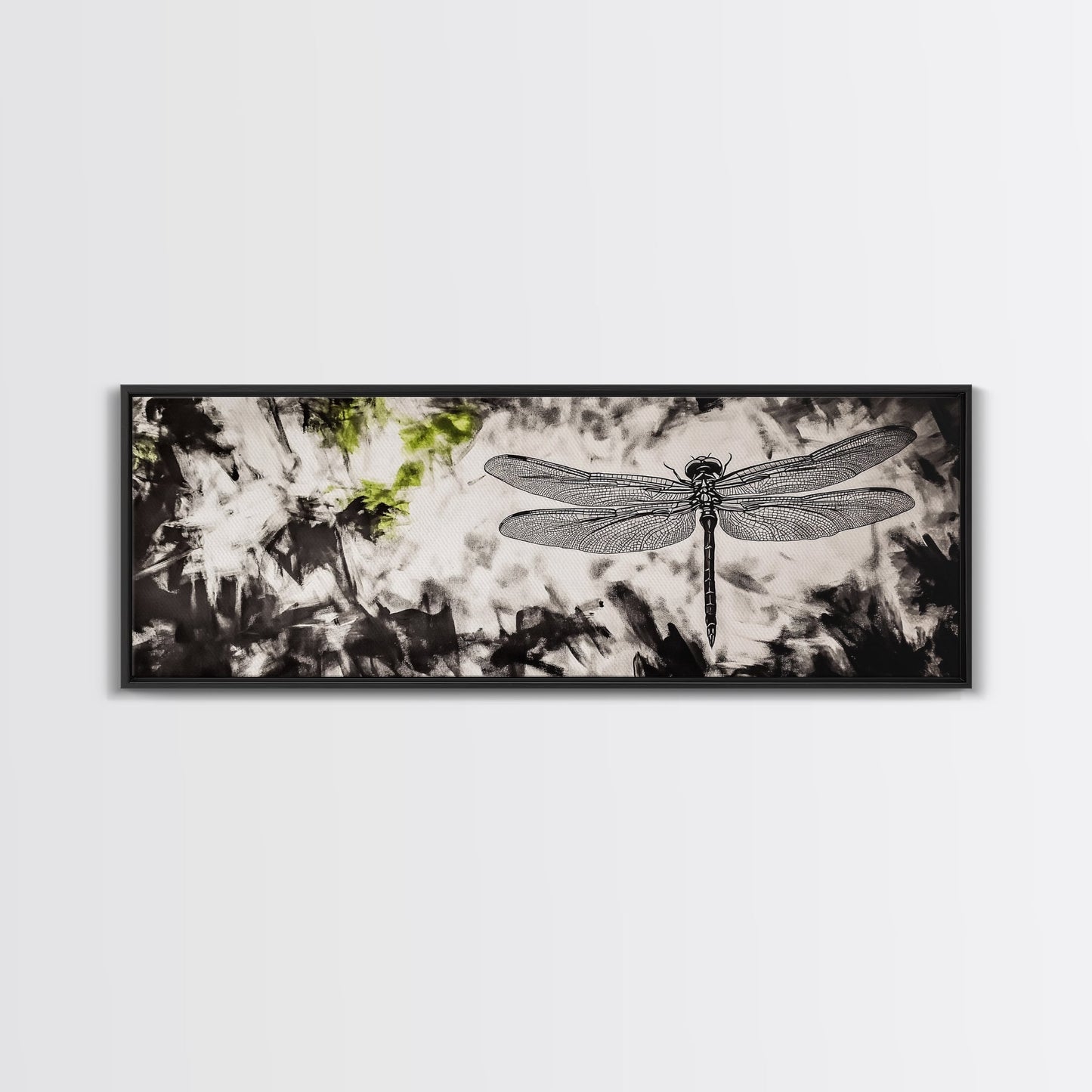 Dragonfly Sketch, Monochrome Nature, Canvas Print, Modern Wall Art, Minimalist Decor, Botanical Illustration, Bedroom Artwork