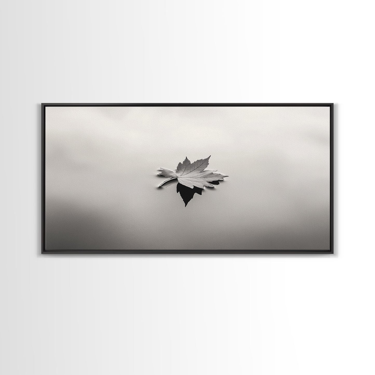 Autumn Leaf, Tranquil Water, Floating Serenity, Soft Tones Nature Art, Canvas Print, Fall Bedroom Wall Art, Minimalist Style