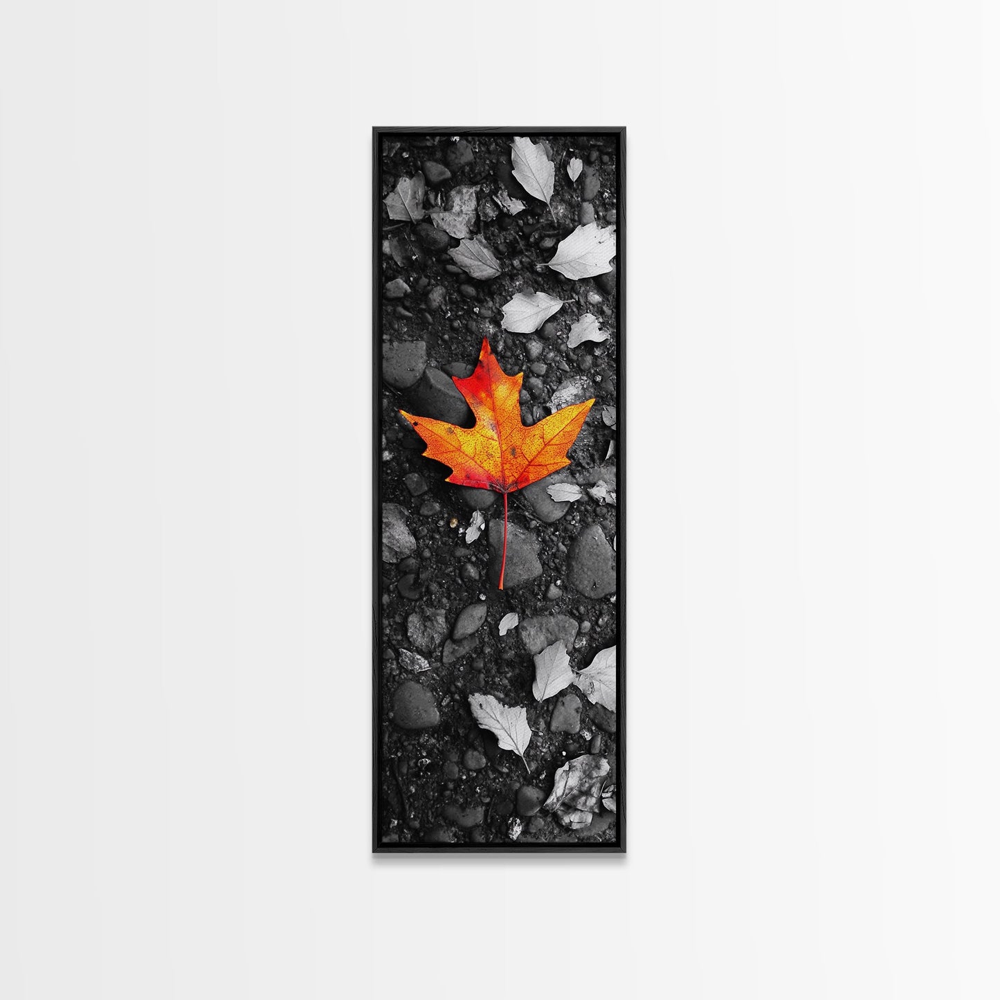 Maple Leaf Focus, Autumn Ground, Fall Vibes, Canvas Print, Nature Photography, Minimalist Art, Entryway Wall Decor, Earth Tone Aesthetic