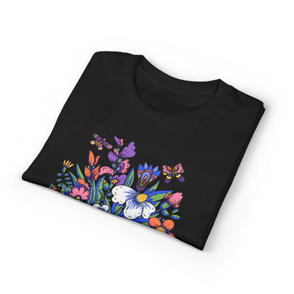 Dry Blend Moisture Wicking Tee Summer Garden w/EMNP Logo on back