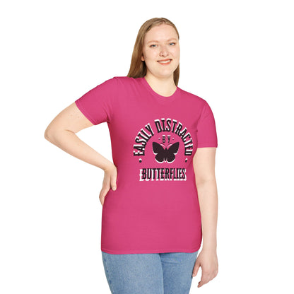 Easily Distracted By Butterflies Soft-Style T-Shirt