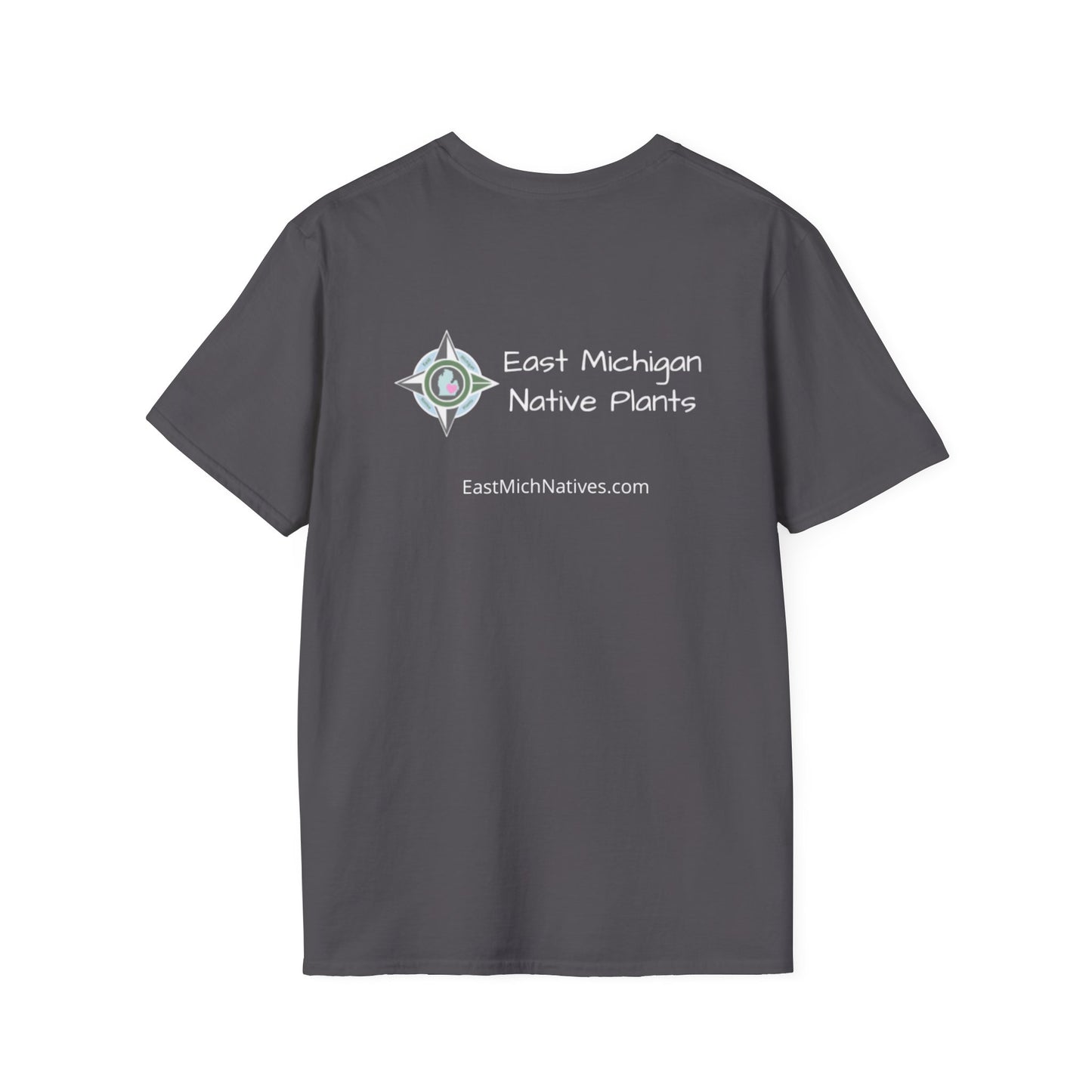 T-Shirt Unisex Softstyle, Native Plants & Butterflies w/EMNP logo