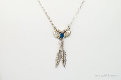 Vintage Native American Unsigned Abalone Shell Sterling Silver Necklace