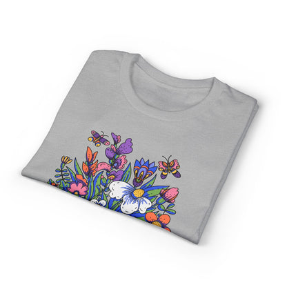 Dry Blend Moisture Wicking Tee Summer Garden w/EMNP Logo on back