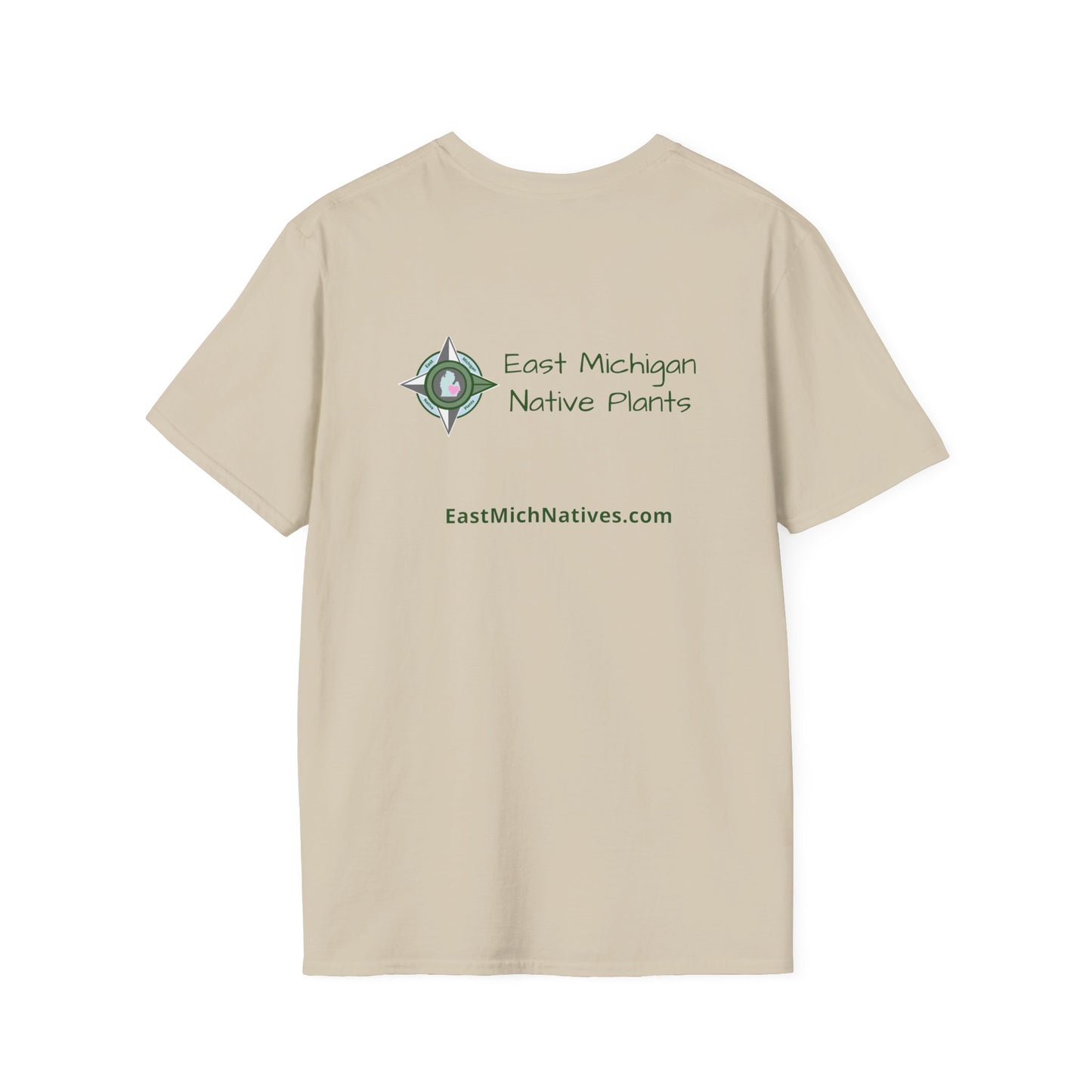 T-Shirt Unisex Softstyle, Native Plants & Butterflies w/EMNP logo