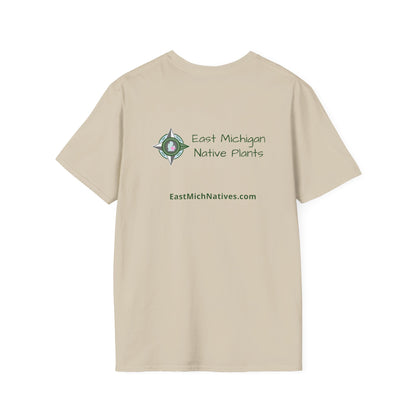 T-Shirt Unisex Softstyle, Native Plants & Butterflies w/EMNP logo