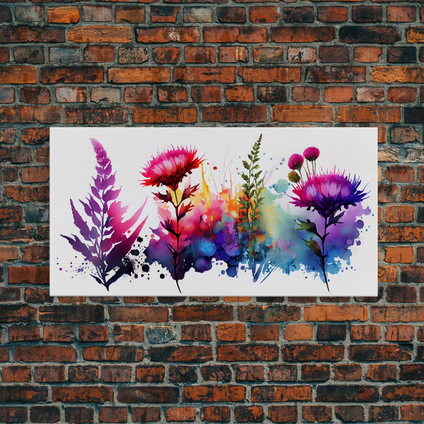 Wild Flowers Wall Art, Native Texan Flowers, Mother's Day, Framed Canvas Print, Watercolor Painting Print, Wall Decor, Living Room, Mom Gift