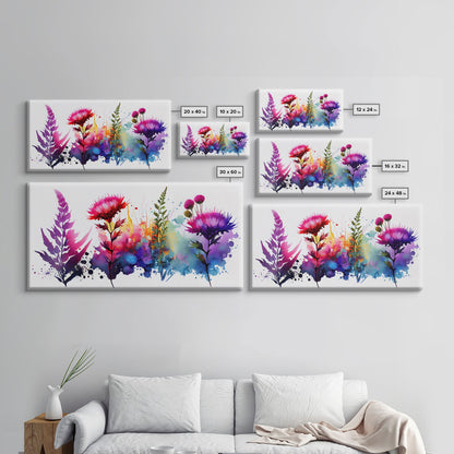 Wild Flowers Wall Art, Native Texan Flowers, Mother's Day, Framed Canvas Print, Watercolor Painting Print, Wall Decor, Living Room, Mom Gift