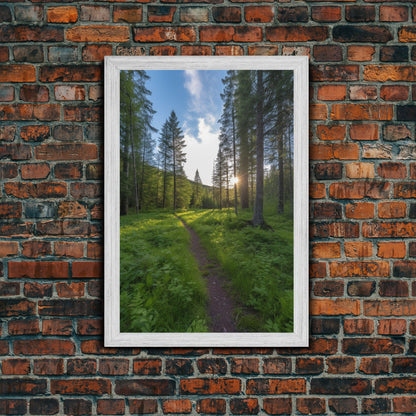 Trees Wall Art, Woods Path Wall Decor, Nature Art Print, Photography Print, Wall Decor, Canvas Print, Wall Art, Framed Canvas